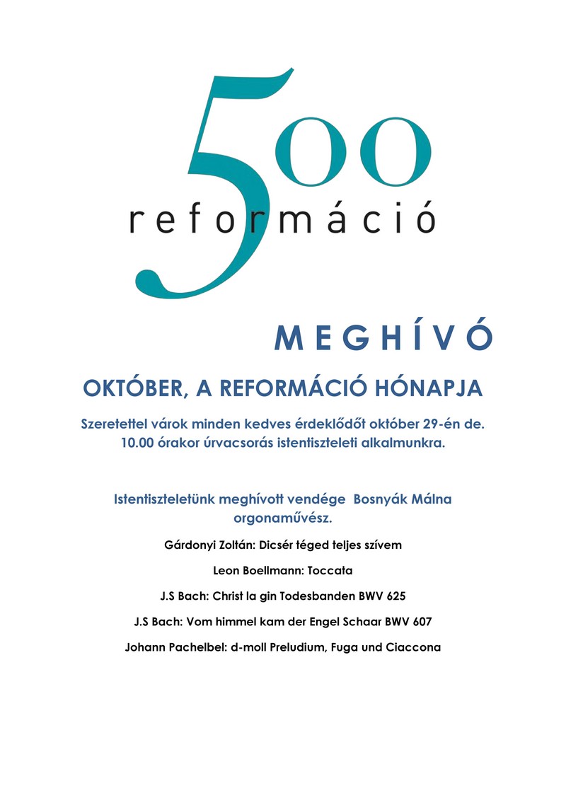 reformáció 500 éves október